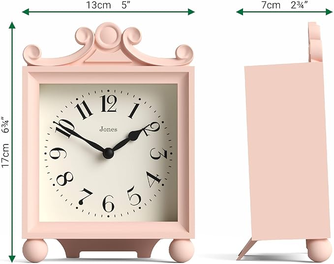 JONES CLOCKS® Parlour Mantel Clock | Classic Carriage Clock | Rose Pink | - Image 4