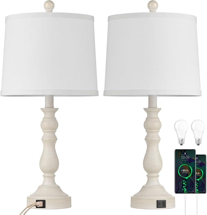 23'' Farmhouse Table Lamps for Living Room Set of 2 - Image 6