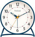 4.5" Antique Retro Analog Alarm Clock, Small Silent Desk Clock by Tinload