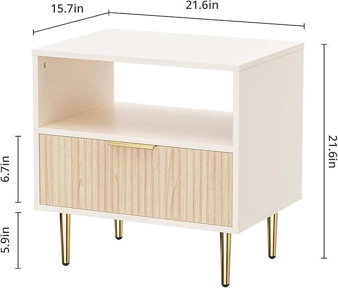 Nightstand Set of 2, Modern Nightstand - Image 2