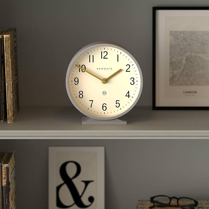 NEWGATE® Q Mantel Clock | Modern Classic Round Mantel Clock | Clockwork Gray | - Image 5