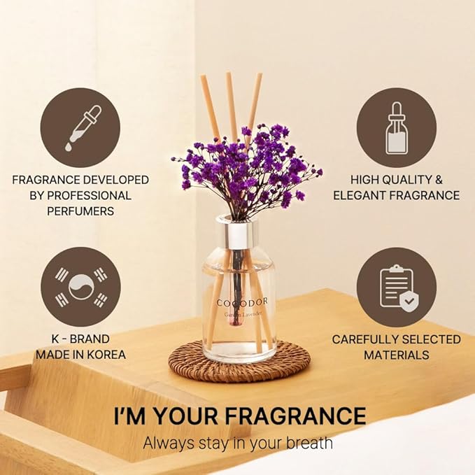 COCODOR Flower Reed Diffuser Set / 3.4oz / Black Cherry/Scent Diffuser - Image 2