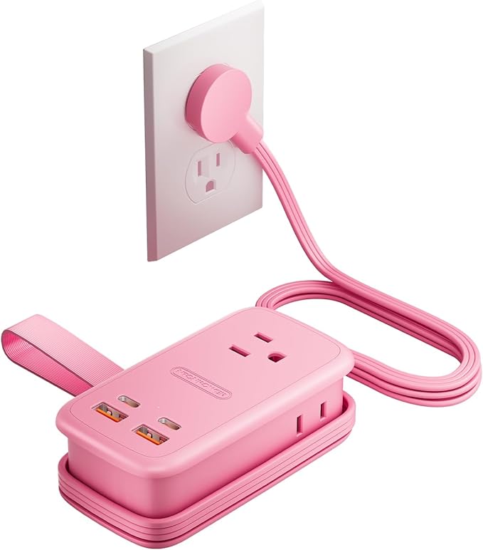 NTONPOWER GAN Ultra 65W Pink Fast Charging Station, Travel Power Strip by NTONPOWER