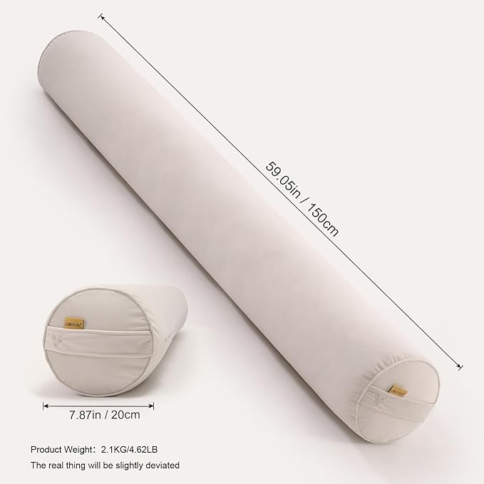 Body Pillow for Adults – Long Bolster Pillow for Bed, Round Cuddle Pillow - Image 2