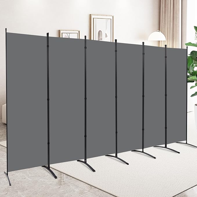 6 Panel Folding Privacy Screens, 6 FT Tall Wall Divider by CHOSENM