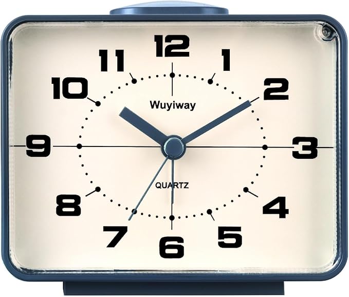 Retro Analog Alarm Clock, Battery Operated, Nightstand, Lighted on Demand and by Unknown