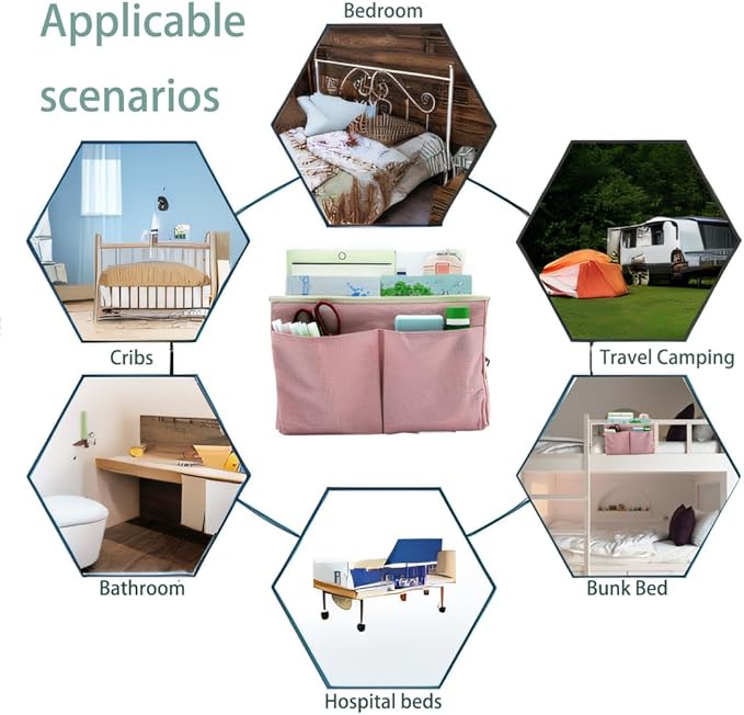 Someteth 2-Pack Bedside Caddy Bedside Hanging Storage Basket Multi-Function - Image 5