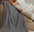 100% Cotton Cable-Knit Throw Blanket: 60" x 70", Ultra Soft, Breathable by Netbors