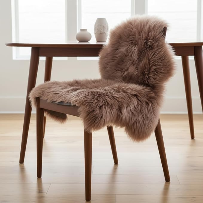 Super Area Rugs Buff Tan Sheepskin Rug Genuine Single 2x3ft Pelt Fluffy Fur - Image 10