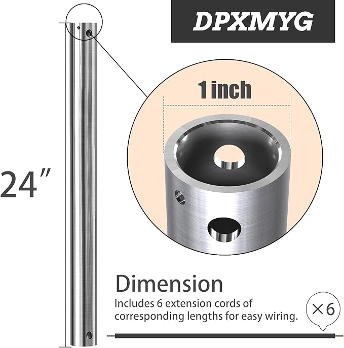 DPXMYG 24 inch Ceiling Fan Downrod - Image 2