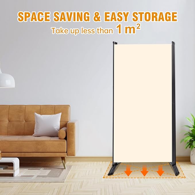 3 Panel Folding Privacy Screens, 6 FT Tall Wall Divider - Image 4