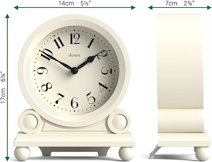JONES CLOCKS® Maida Vale Mantel Clock | Small Traditional Desk Clock | Pale - Image 4