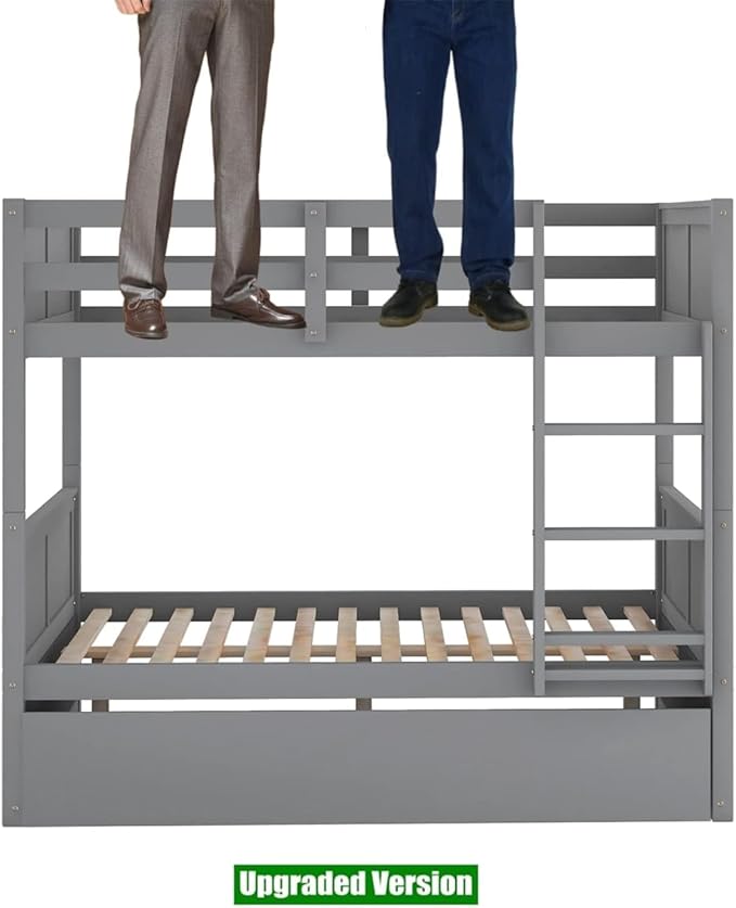 TSAMPA Latest Upgraded & Stronger Heavy Duty Solid Wood Full Over Full Bunk Bed - Image 8