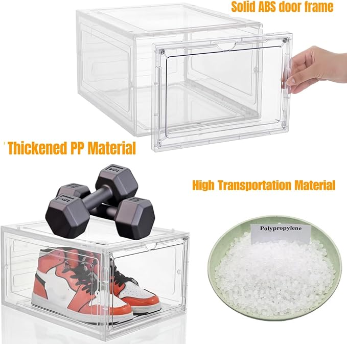 Attelite Clear Shoe Box, Plastic Stackable Shoe Storage Organizer - Image 3
