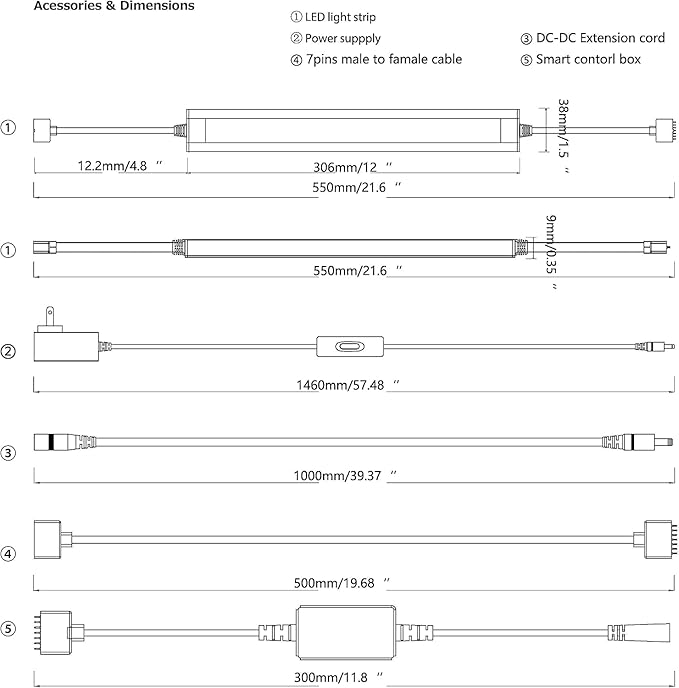 Smart Under Cabinet Lighting Strip Lights White & Color Changing Dimmable Work - Image 8