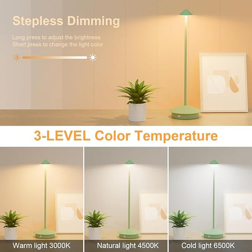 2-Pack 6000mAh Rechargeable Led Table Lamp Cordless, 3000K-6000K Stepless - Image 2