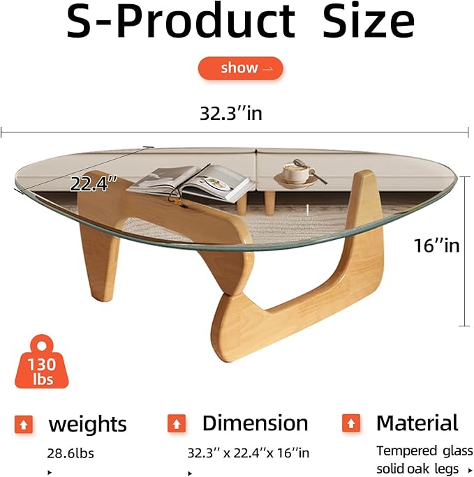 Modern Glass Coffee Table, Mid Century Small Coffee Table, Coffee Table - Image 2