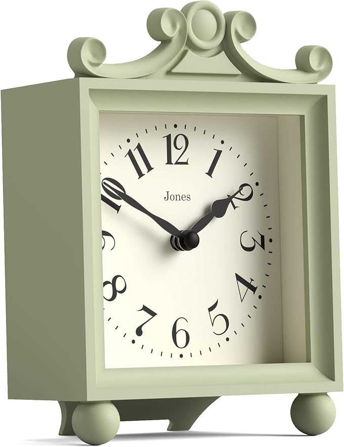 JONES CLOCKS® Parlour Mantel Clock | Classic Carriage Clock | Sage Green | - Image 2