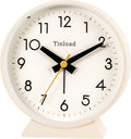 4.5" Battery Operated Antique Retro Analog Alarm Clock, Small Silent Bedside by Tinload