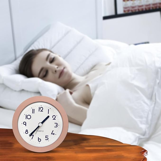 Alarm Clock with Backlight, 4 Inches Cute Analog Round Digital Quartz Clock - Image 7