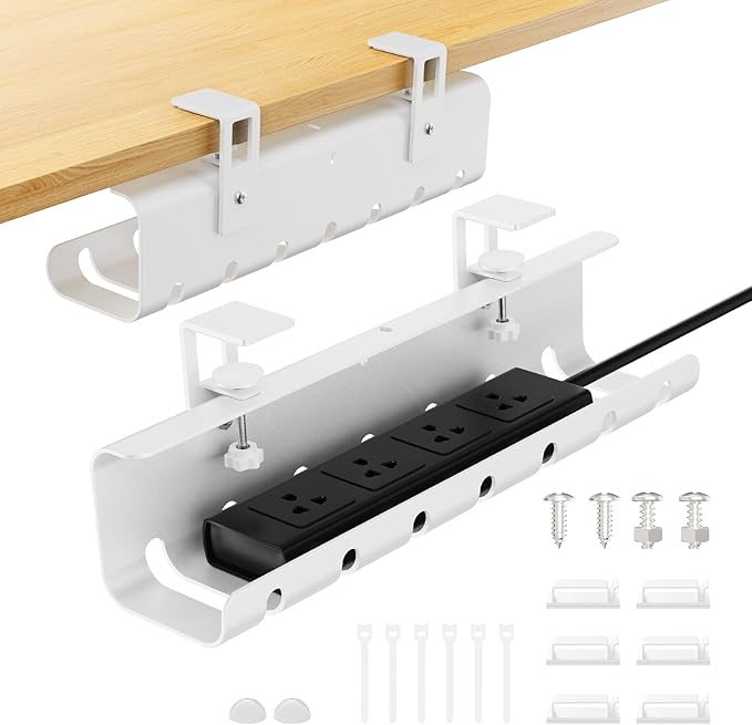 Under Desk Cable Management Tray No-Drill 2 Pack 16.9‘’ Wire Cord Organizers by Unknown