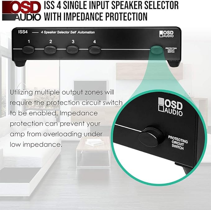 OSD Audio ISS4 4-Zone Speaker Selector Switch - Image 5