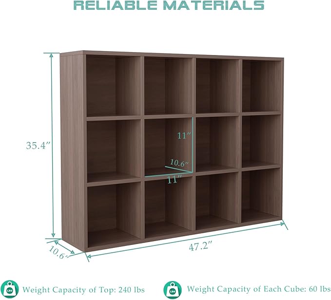 OSCHF 12-Cube Storage Shelf Bookcase - Image 2