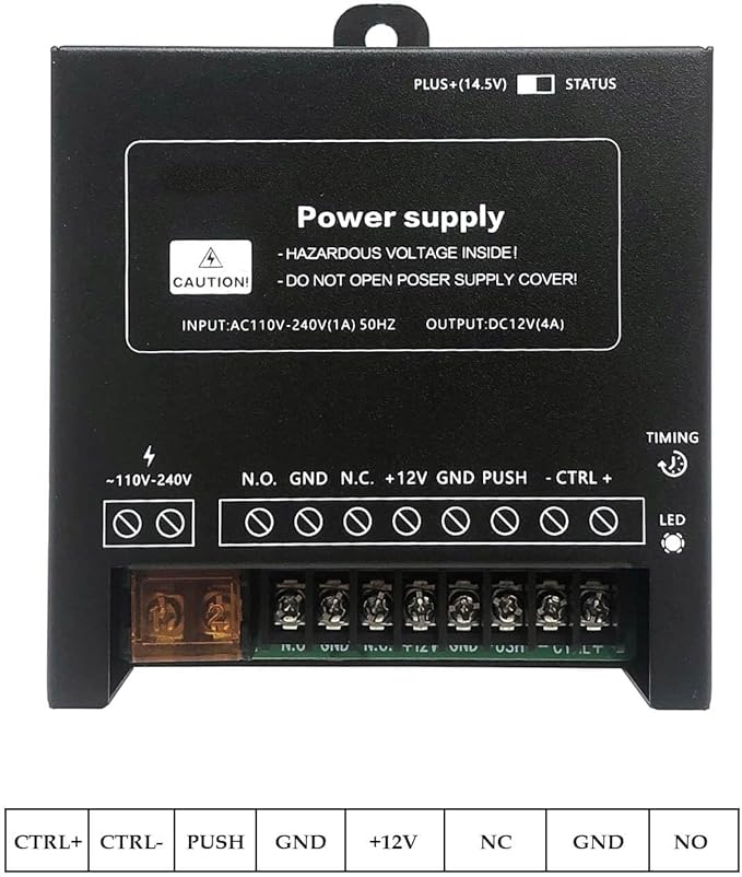 Door Access Control System Inswinging 600lbs Magnetic Lock Kit Build-in Alarm - Image 3