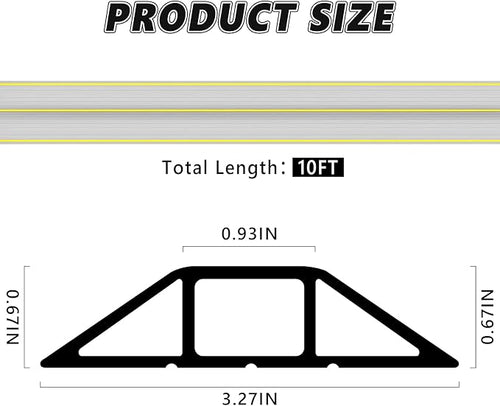10Ft Cord Covers for Wires on Floor, 3-Channel Floor Cord Cover - Image 2