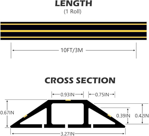 10Ft Cord Covers for Wires on Floor, 3-Channel Floor Cord Cover - Image 2