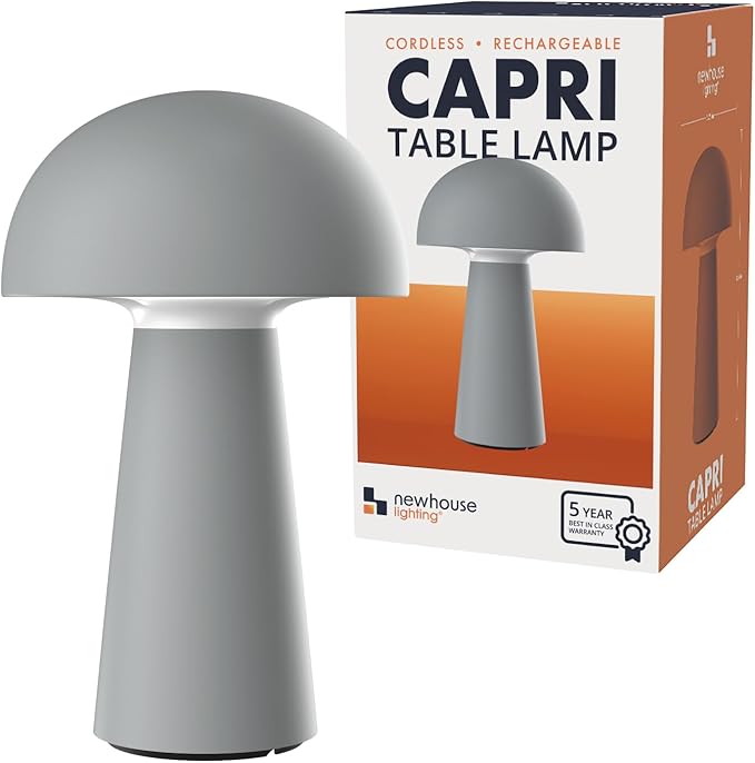 ‎Newhouse Lighting Capri, Fog Gray 2700K Dimmable Cordless USB-C Rechargeable - Image 2