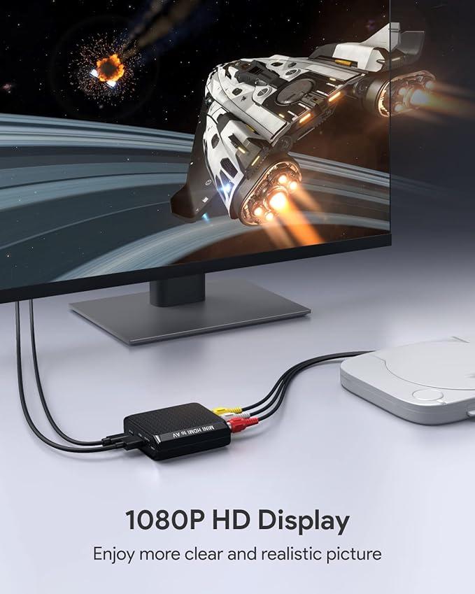 WENTER AV to HDMI Converter, 1080P RCA Composite to HDMI Adapter, Mini Analog - Image 2