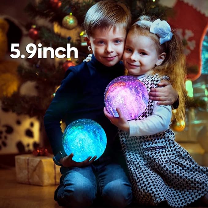 BRIGHTWORLD Moon Lamp Galaxy Lamp 5.9 inch 16 Colors LED 3D Moon Light - Image 5