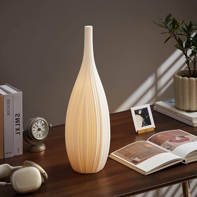 RONDURE 20.6" Modern Ceramic Table Lamp, Modern Bedside Lamps - Image 5