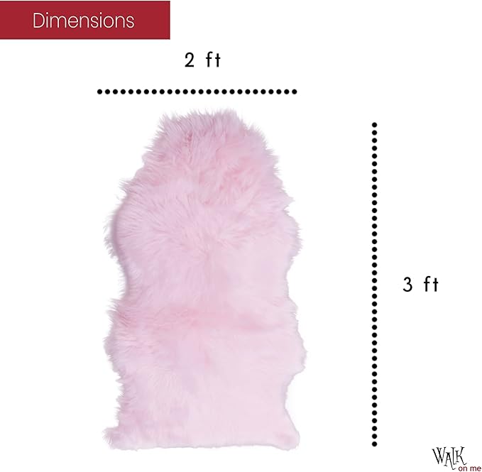 Silky Soft Faux Fur Rug, 2 ft. x 3 ft. Pink Fluffy and Shaggy Sheepskin Area - Image 2