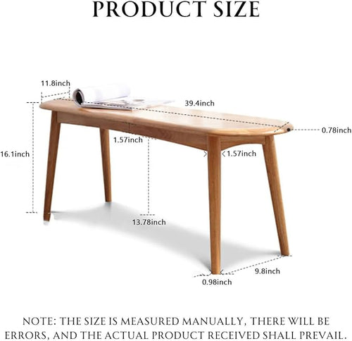 100% Solid Oak Dining Bench, Wood Bench - Image 2