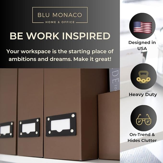 BLU MONACO Set of 6 Foldable Brown Magazine File Holders - Image 2