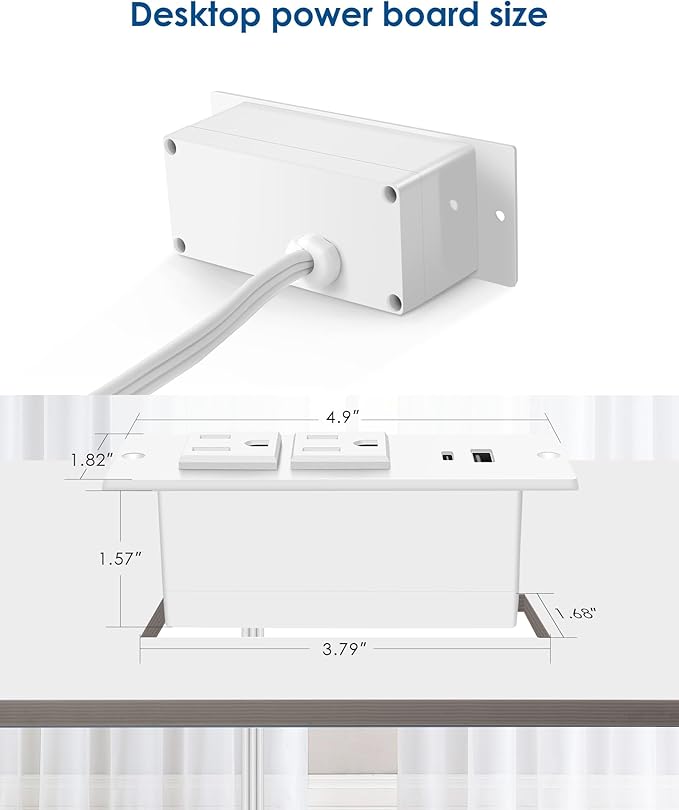 Conference Recessed Power Strip USB C PD 20W Fast Charging, Furniture Recessed - Image 7