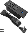 USB C Recessed Power Strip Fast Charge Desktop Power Station 2 Outlets 2 USB by 4LEAF