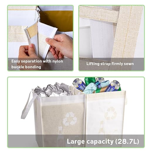 BeBesta Recycle Waste Bin Bags for Kitchen ， Home Trash Sorting Bins Organizer - Image 4
