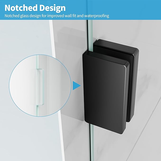 Shower Glass Panel, Frameless Walk in Shower Door - Image 4
