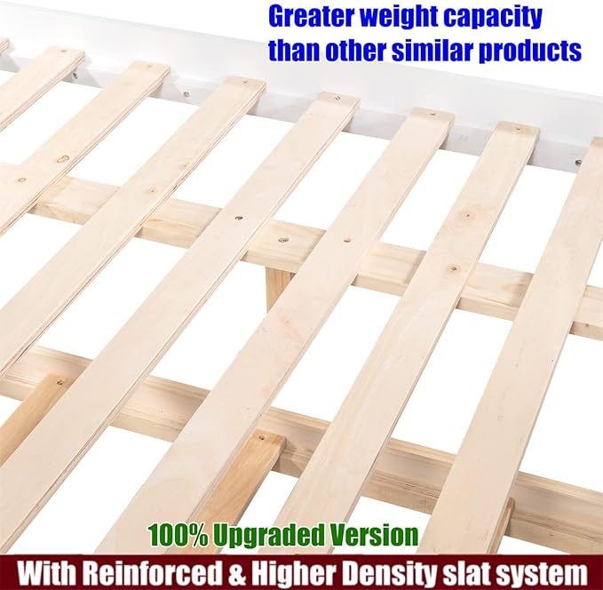 TSAMPA Latest Upgraded & Stronger Heavy Duty Solid Wood Full Over Full Bunk Bed - Image 7