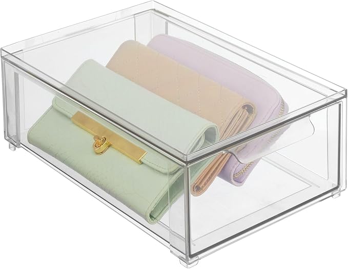 mDesign Plastic Closet Organizer Bin w/Pull Out Drawer - Image 6