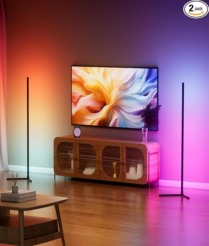 boostool 2 Pack Corner Floor Lamp, Color Changing Ambient Lighting by Boostool
