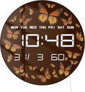 Timethink 12 Inch Butterfly Digital Wall Clock Large Display, Monarch by Timethink