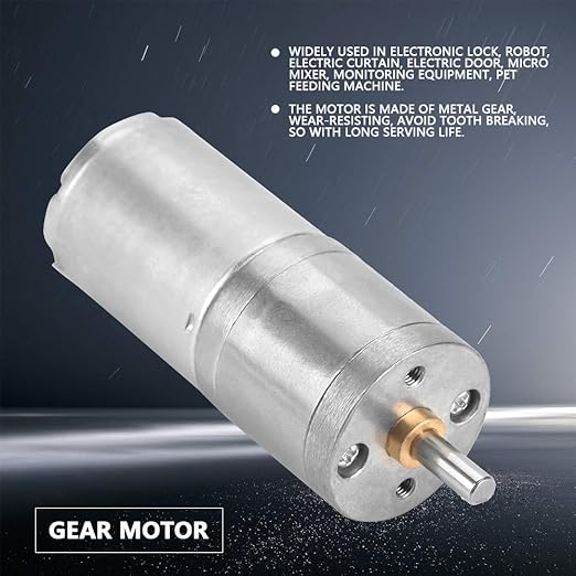 25mm DC 12V 25GA 370 Metal Gear Motor Low Speed High - Image 6