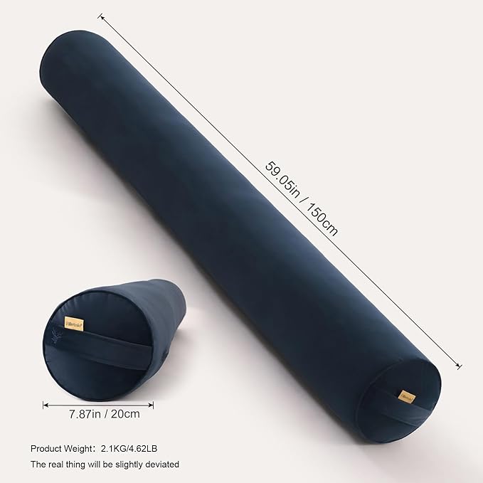 Long Round Body Pillow for Adults – Bolster Pillow for Bed, Cervical Roll Pillow - Image 2