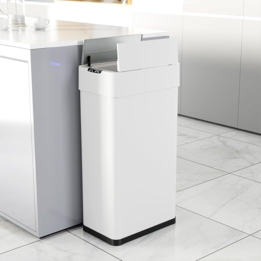 TLSUNNY 13.2 Gallon Automatic Trash Can, Stainless Steel Motion Sensor Garbage - Image 8