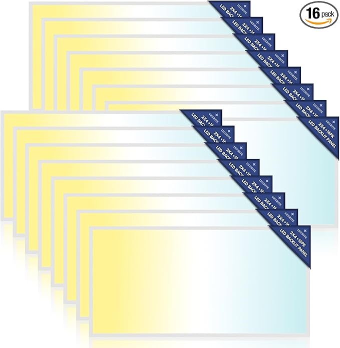 LUXRITE 2x4 FT LED Flat Panel Light, 5CCT Color Selectable 3000K 3500K 4000K by LUXRITE