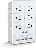 Multi Plug Outlet Surge Protector Nikleb, 12 Electrical Outlets Extender by nikleb
